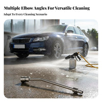 Interchangeable Nozzles Angled Pressure Washer Wand Stainless Steel Extension Rod for Car Detailers, HVAC Technicians, Hard-to-Reach Areas
