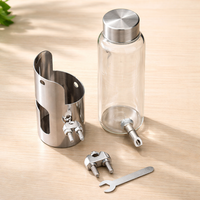 Stainless Steel Drinker, Parrot Water Bottle with Fine Needle Nozzle, Budgie Water Bottle for Cage, Adjustable Toy Hook 4-7mm