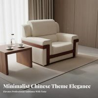 High-Density Foam Cushion Formal Guest Reception Chair Wide Armrests Single Seater Business Sofa Heavy-Duty Modern Single Sofa Chair Easy to Clean for Corporate Clients, Adults, VIP Lounge, Meeting Room, Lobby