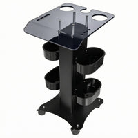Rolling Salon Cart Caster Wheels Salon Side-Mounted Cups for Barbers