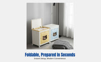 Large Capacity Foldable Storage Box with Wheels, Hinged Lid Organizer, Clothes, Quilt, Multi-Use Cabinet