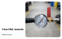 Fast Inflation Tire Inflator with Pressure Gauge Easy to Read Gauge Extended Truck Tire Inflator Reinforced Crank for Mechanics, Garage