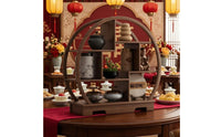 Atmospheric Decoration Chinese Wedding Dessert Table Set DIY Setup Auspicious Cloud Display Shelf Vintage Wooden Pastry Stand for Engagement Party, Banquet