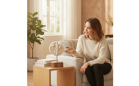 Two-Faced Human Face Sculpture Geometric Sculpture with Wood Base Modern Tabletop Statue for Home Stylists, Bookshelf