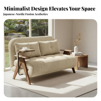 Foldable Design Fold-unfold Wooden Frame Couch Space-Saving Tri-Fold Sleeper Loveseat two-in-onePurpose Sofa Bed dense foam Cushioning for Apartment Dwellers, Students, Homeowners, Small Spaces, Living Room, Bedroom, Home Office