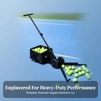 Tennis Ball Collector Cart Stable Base Mesh Ball Collection Cart Portable