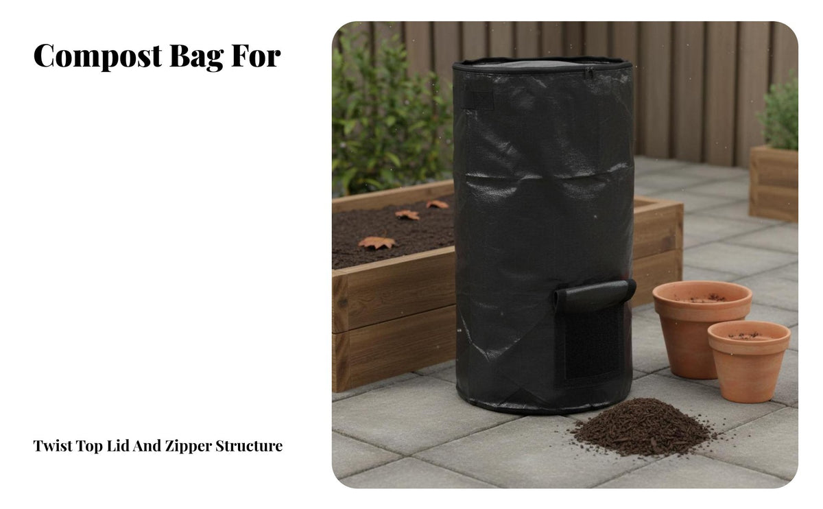 Natural Soil Enhancer Fermentation Bag PE Material Kitchen Waste Composter Garden Compost Bag Double Handles Textile Compost Bag