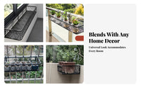 Space-Saving Hanging Railing Planter Easy Installation Balcony Shelf Anti-Rust Plant Holder Sturdy Construction for Apartment Dwellers, Home Decorators, residents, Windowsill, Fence, Patio, Porch