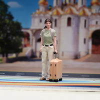 Voyager Figurine Resin Miniature with Suitcase Realistic Diorama Figure for Hobbyists, Collectors