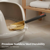 Easy to Clean Cat Litter Scoop Rust-Proof Stainless Steel Poop Scooper Efficient Sifting Metal Litter Sifter Long-Lasting