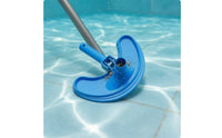 Integrated Brush Bristles Crescent Pool Vacuum Head Rounded Curved Pool Vacuum Head Handle Attachment for Swimming Pools
