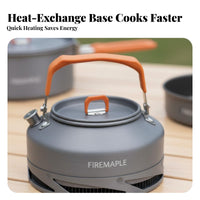Hard Anodized Aluminum Camping Cook Set Foldable Handles Camping Cooking Set Compact Design for Backpackers, Campers, Hiking, Picnic