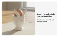 Ceramic Egg Holder Easter Egg Tray Holiday Appetizer Organizer for Party Hosts, Home Entertainers, Dining Table, Kitchen