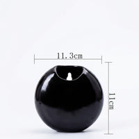 Plant Pots and Hanging Basket for Indoor Plants, Glossy Round Wall Planter, Home Office Propagation Station, Handmade Gifts for Women in Black