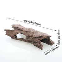 24cm Reptile Hide Aquarium Decoration, Multiple Entry Points Reptile Hide for Snake Accessories for Vivarium, Resin Bark Log for Fish and Breeding