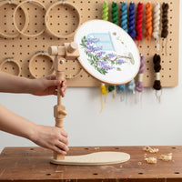 Wooden Embroidery Stand Hands Tabletop Embroidery Stand Beechwood for Crafters, Hobbyists