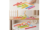 6 Pieces Bendable Silicone Sensory Stick Anxiety Relief Sensory Fidget Stick Calming Quiet Desk Toy Portable for Classroom