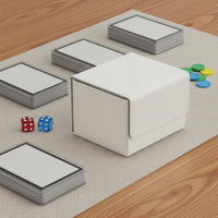 PU Leather Deck Box Soft Interior Lining Trading Card Storage Box Trading Card Case Includes 2 Dividers Gaming Accessory