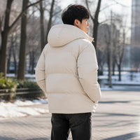 Men's Winter Hooded Puffer Jacket Loose Fit Cotton Padded Coat