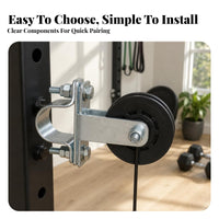 Grooved Wheel Clamp Pulley Bracket Horizontal Arm Lat Pulldown Pulley Compact Fitness Equipment
