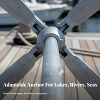 Folding Grapnel Anchor Foldable Design Foldable Boat Anchor Boating Equipment Space-Saving Lightweight for Kayakers, Kayaking