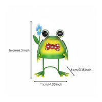 Iron Frog Garden Ornament Creative Design Metal Frog Statue Anti-Rust Coating