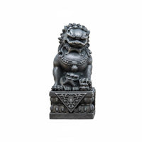 2 Pieces Chinese Protector Lion Figurine Symbol of Prosperity and Protection Chinese Protector Lion Foo Dog Statue Pair Handmade