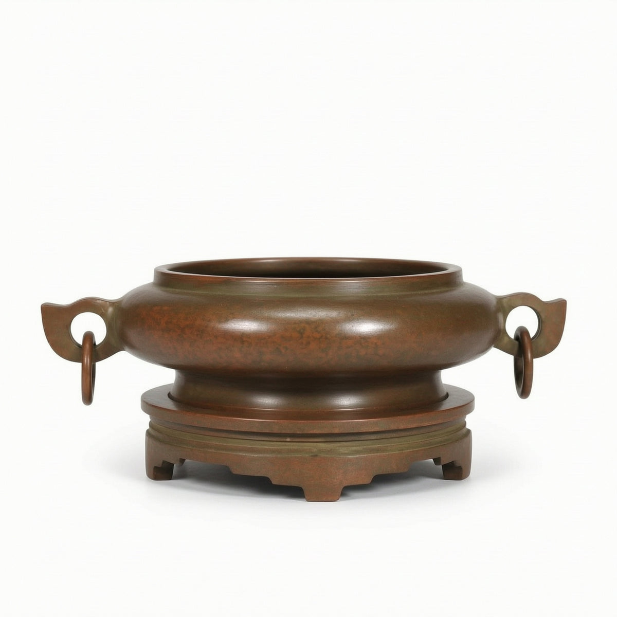 Copper Incense Burner Stable Incense Holder with Handles Elegant Ding Censer for Meditation