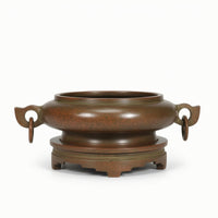 Copper Incense Burner Stable Incense Holder with Handles Elegant Ding Censer for Meditation