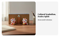 Chinese Protector Lion Figurine Feng Shui Wealth Luck Lion Statue Housewarming Gift Foo Dog Statue for Collectors, Office, Tea Room, Home Entrance