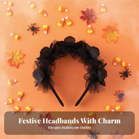 Mesh Specter Hairband Fun Photo Prop Halloween Specter Headband Halloween Headband Lightweight Spooky Headpiece Comfortable Fit