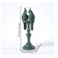 Parrot Sculpture with Pedestal Tabletop Bird Statue Resin for Living Room, Desk