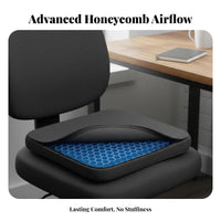 Extra Thick Gel Seat Cushion Breathable Design Honeycomb Cushion High Elasticity for Office Workers, Students, Gaming, Travel, Stadium