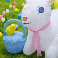 Easter Inflatable Outdoor Decoration Happy Easter Yard Decoration Light-up Easy To Install LED Light for Holiday Party Garden Lawn Decor