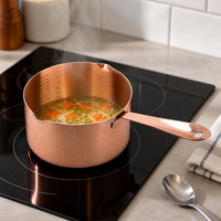 Thickened Rose Gold Saucepan with Scale for Baby Food, Butter Melting, and Oil Heating