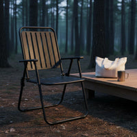 Armrests Camping Folding Chair Lightweight Folding Armchair Water-Resistant Outdoor Seating for Balcony