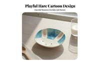 Cute Dish Aesthetic Ceramic Dish Cartoon Bunny Plate for Young Adults, Children, Home Use, Daily Meals