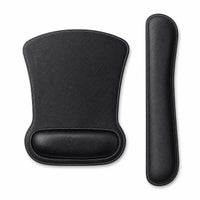 Stitched Edges Keyboard Mouse Pad Set Padded Mouse Wrist Rest Set Smooth Finish Keyboard Wrist Rest Cushioned for Desk Use