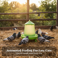 Spill-Proof Design Pigeon Feeder Large Capacity Anti-Splash Pigeon Food Trough for Aviary, Backyard, Garden
