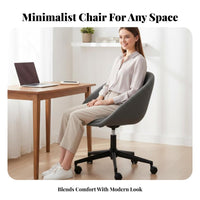 Adjustable Height Upholstered Computer Seat Soft Upholstery Upholstered Rolling Seat Ergonomic Design pivot Chair with Armrests for Students, Adults, Women, Study Room, Bedroom
