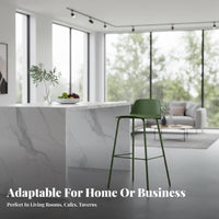Modern Design Minimalist Bar Stool Sturdy and Long-Lasting Counter Chair High Load-Bearing Capacity Seating Furniture Ergonomic Seat for Cafe Owners, Homeowners, Adults, Reception Desk, Restaurant, Kitchen Island, Dining Room