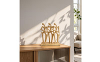 Character Ornament Gold Metal Sculpture Textured Decor for Homeowners