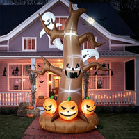 Halloween Inflatable Tree with Pumpkin and Specters Lighted Halloween Inflatable Tree Waterproof Yard Decoration for Lawn