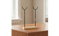 Jewelry Display Stand Compact Jewelry Stand with Wood Base Freestanding