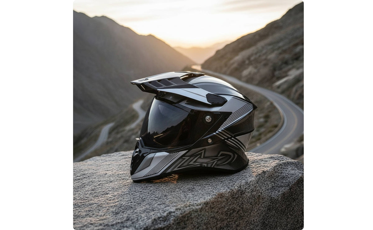 Full Face | Washable Liner, DOT Certified, Adventure Helmet with Peak, for unpaved terrain