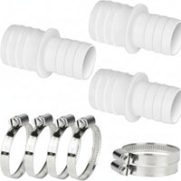 3 Pieces PP Plastic 32 Mm Hose Adapter White Stepped Hose Adapter Metal Fluid Connector for Aquariums