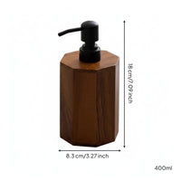 Walnut Wood Soap Pump Rustic Design Countertop Liquid Container Multi-Use Washroom Accessory for Kitchen