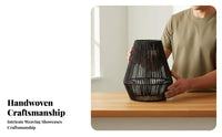 Woven Hanging Shade Retro Aesthetic Woven Hanging Lamp Rattan Lamp Shade Natural Material Wicker Lamp Fixture Easy Installation