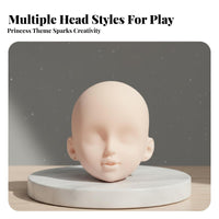 Makeup Practice Head White Skin Tone DIY Doll Head Craft Supply Sleek Surface Long-Lasting for Crafters, Crafting