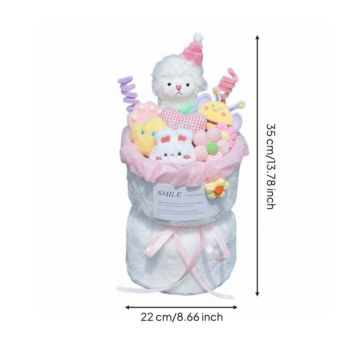 Lamb Stuffed Animal Bouquet Handmade Aesthetic Cute Lamb Doll Gift Set Huggable Stuffed Sheep Flower Box for Friend, Women, Valentine's Day